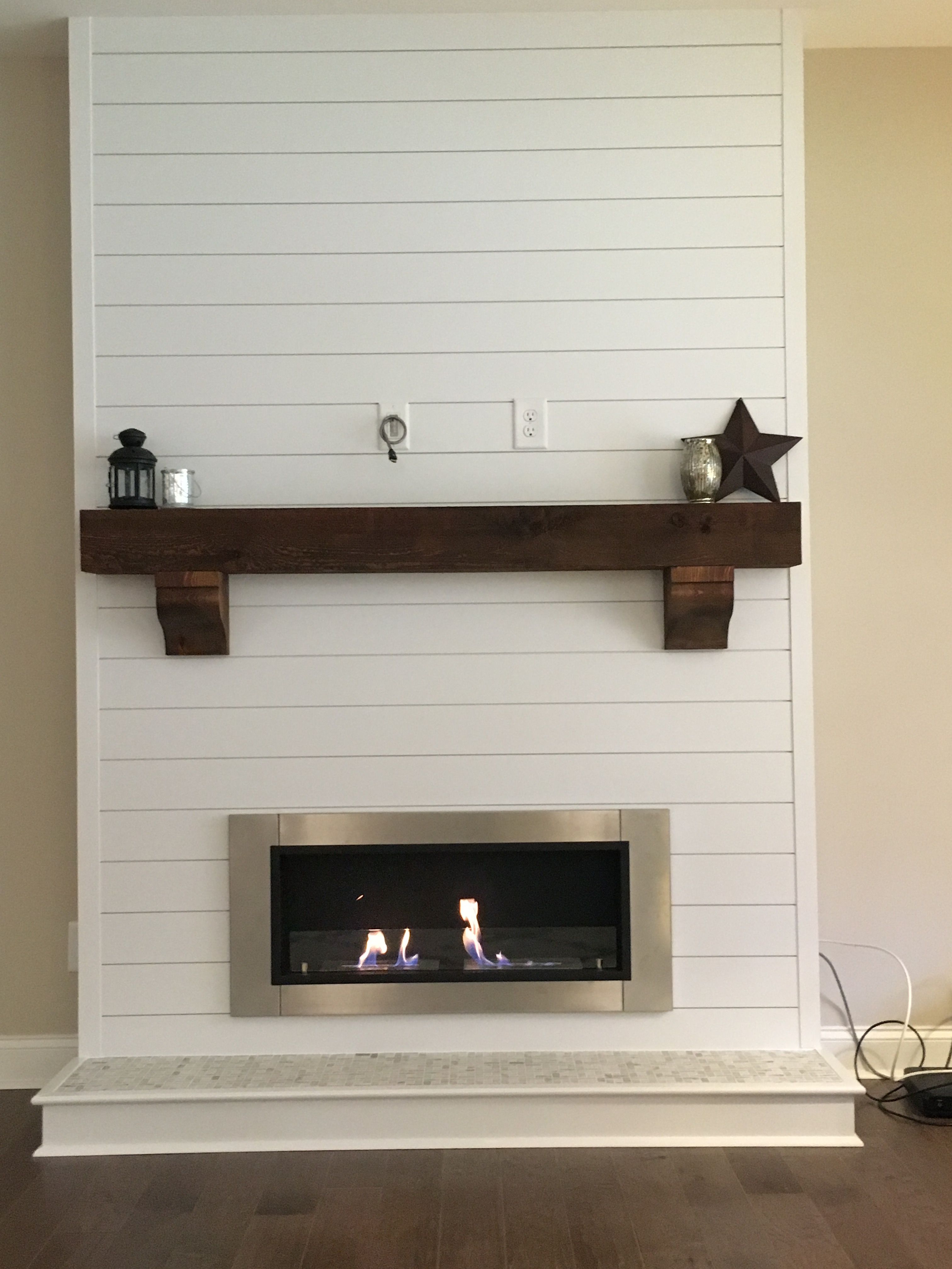 Shiplap Fireplace - HD Wallpaper 