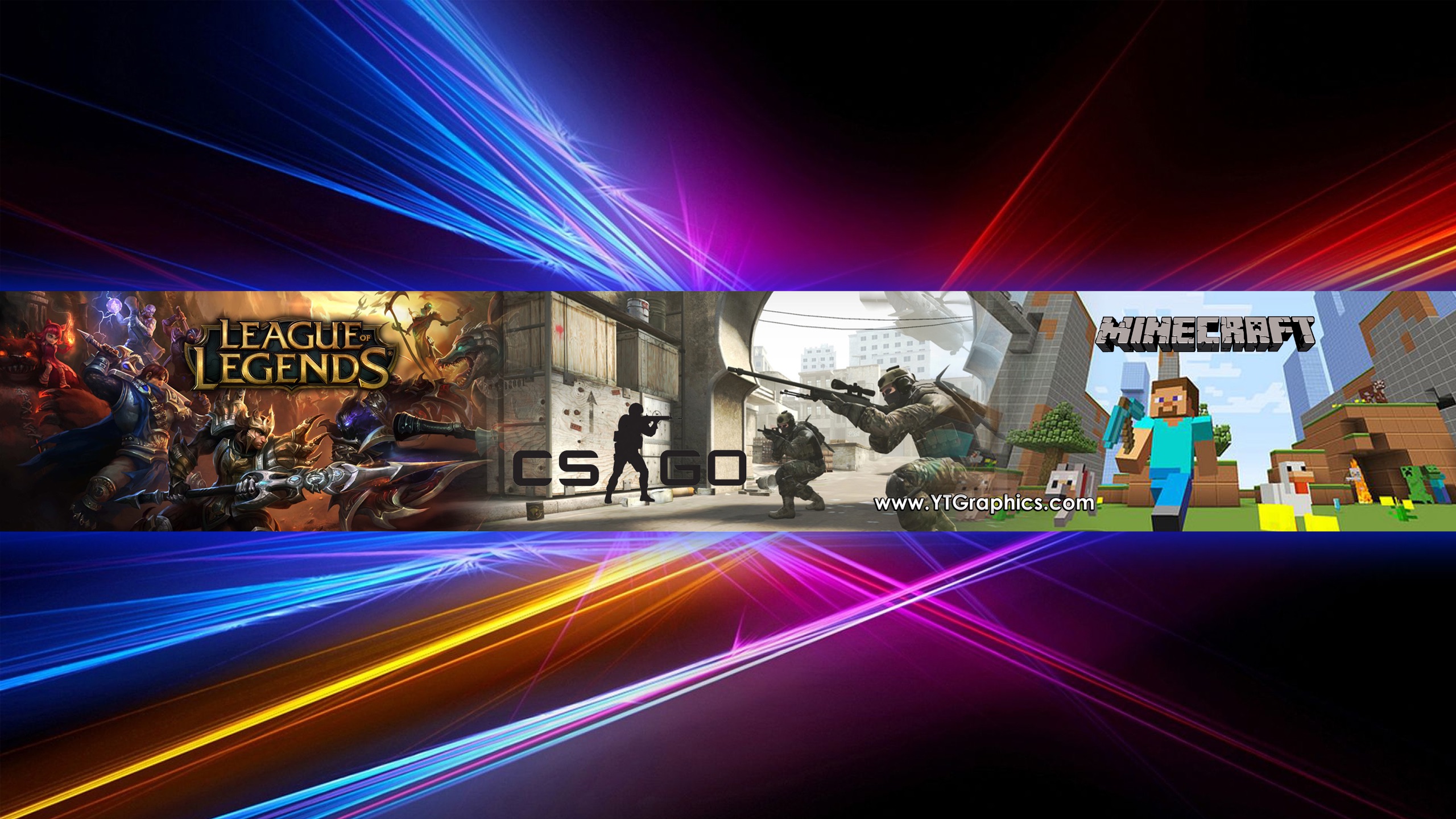 Banner Youtube Cs Go Minecraft - HD Wallpaper 