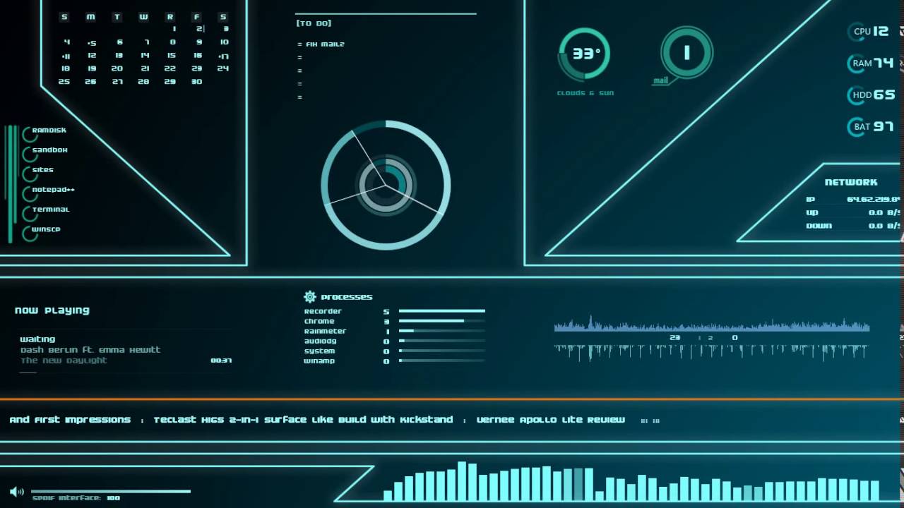 Tron Rainmeter - HD Wallpaper 
