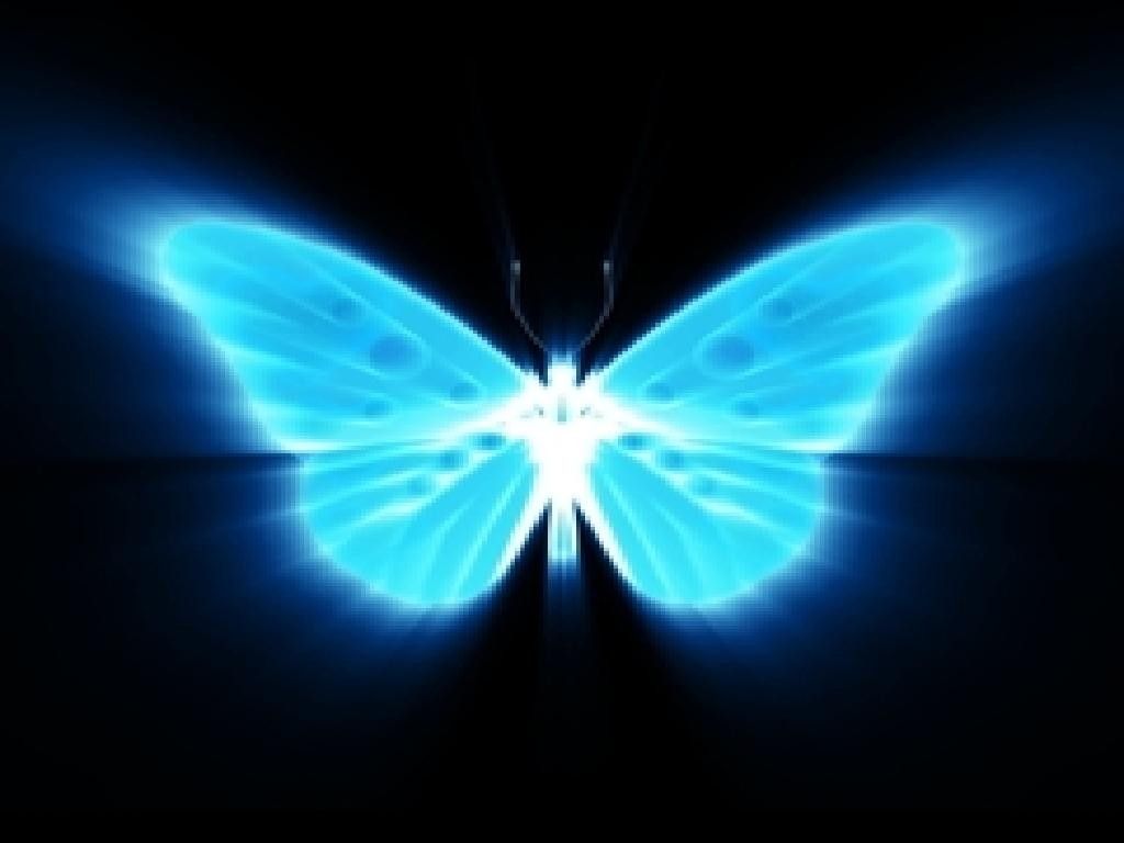 Blue Glowing Butterfly Png - HD Wallpaper 