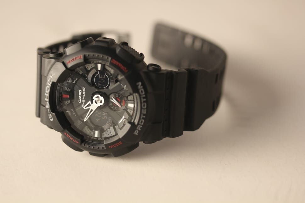 Black Strap Casio G-shock Chronograph Watch Preview - Analog Watch - HD Wallpaper 