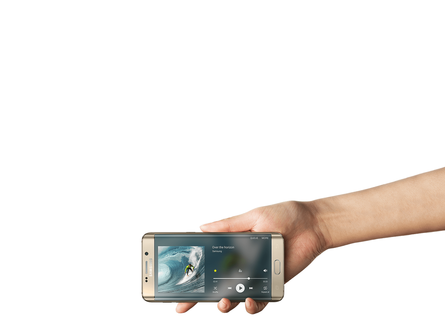 Gold Platinum Galaxy S6 Edge Plus Playing Music - Samsung Galaxy S6 - HD Wallpaper 