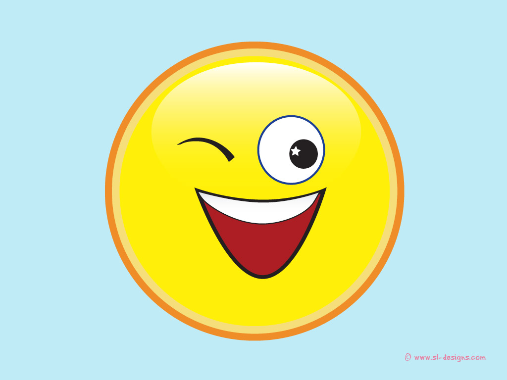 Winking Smiley - Happy Cute Smiley Face Animation - HD Wallpaper 