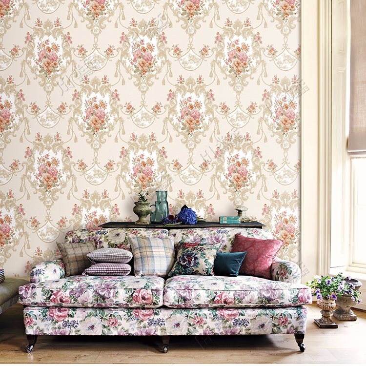 Elegant & Classic Damask Exquisite Design Pvc Vinyl - Yg Cocok Untuk Ruang Tv - HD Wallpaper 