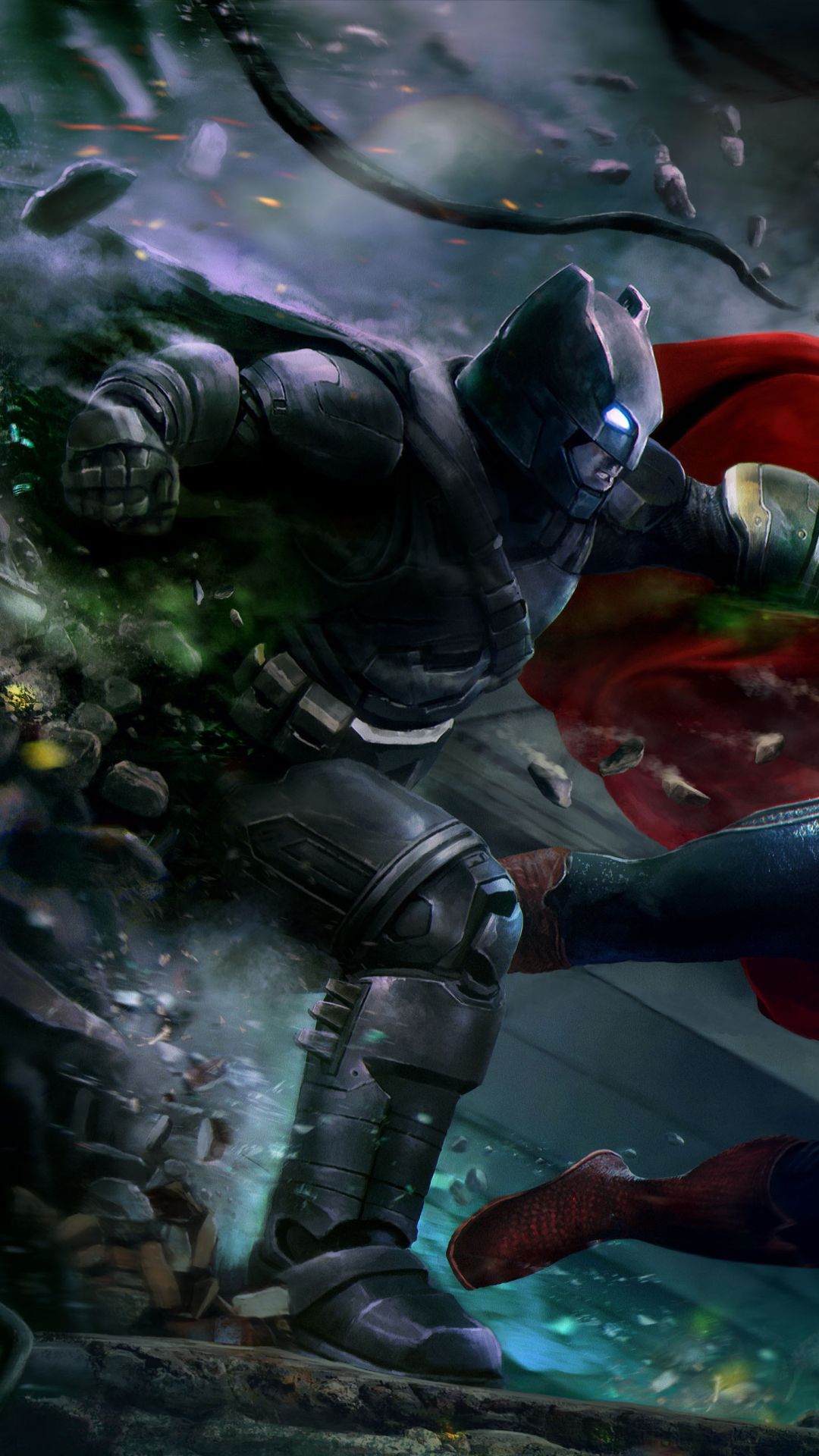 Batman Vs Superman Wallpaper Fight - HD Wallpaper 