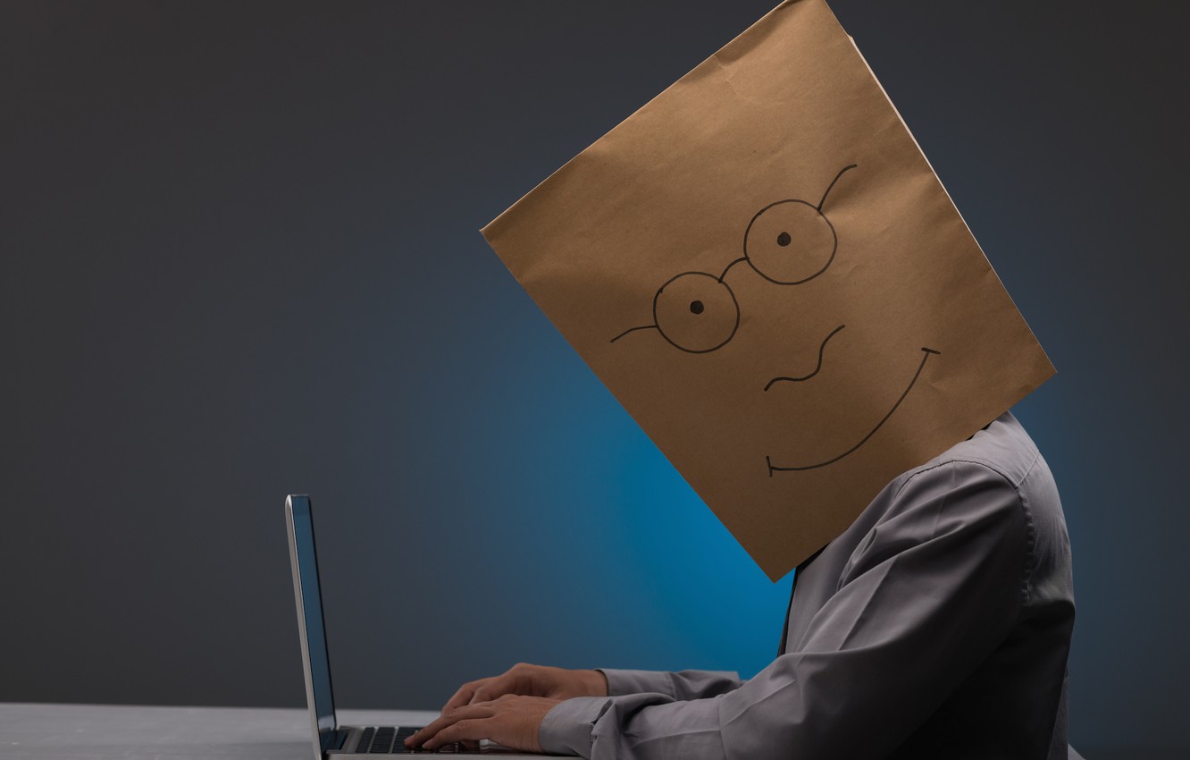 Photo Wallpaper Notebook, Worker, Paper Bag, Happy - Protect Your Identity - HD Wallpaper 