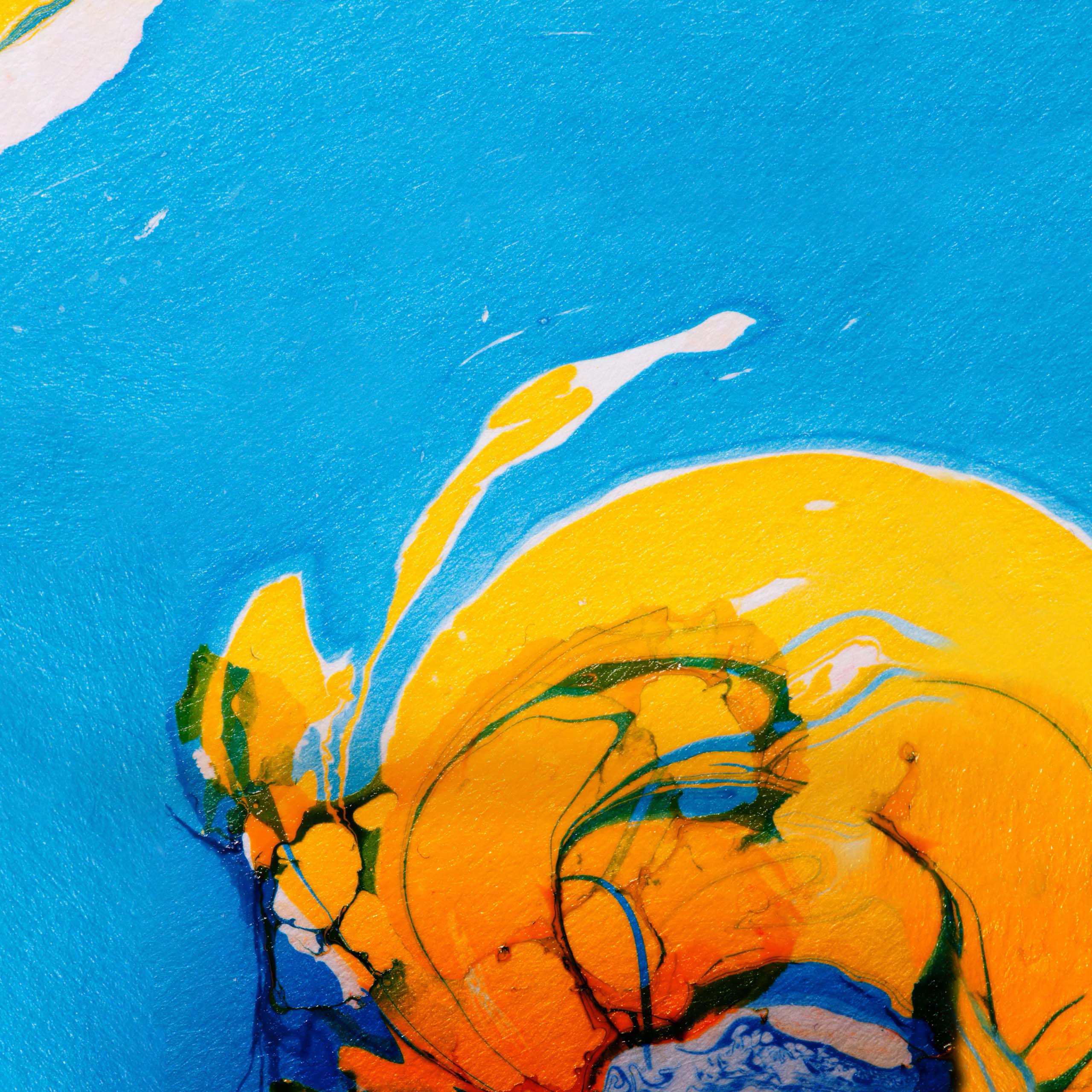 Note Stock Wallpapers - Blue And Yellow Paint - HD Wallpaper 