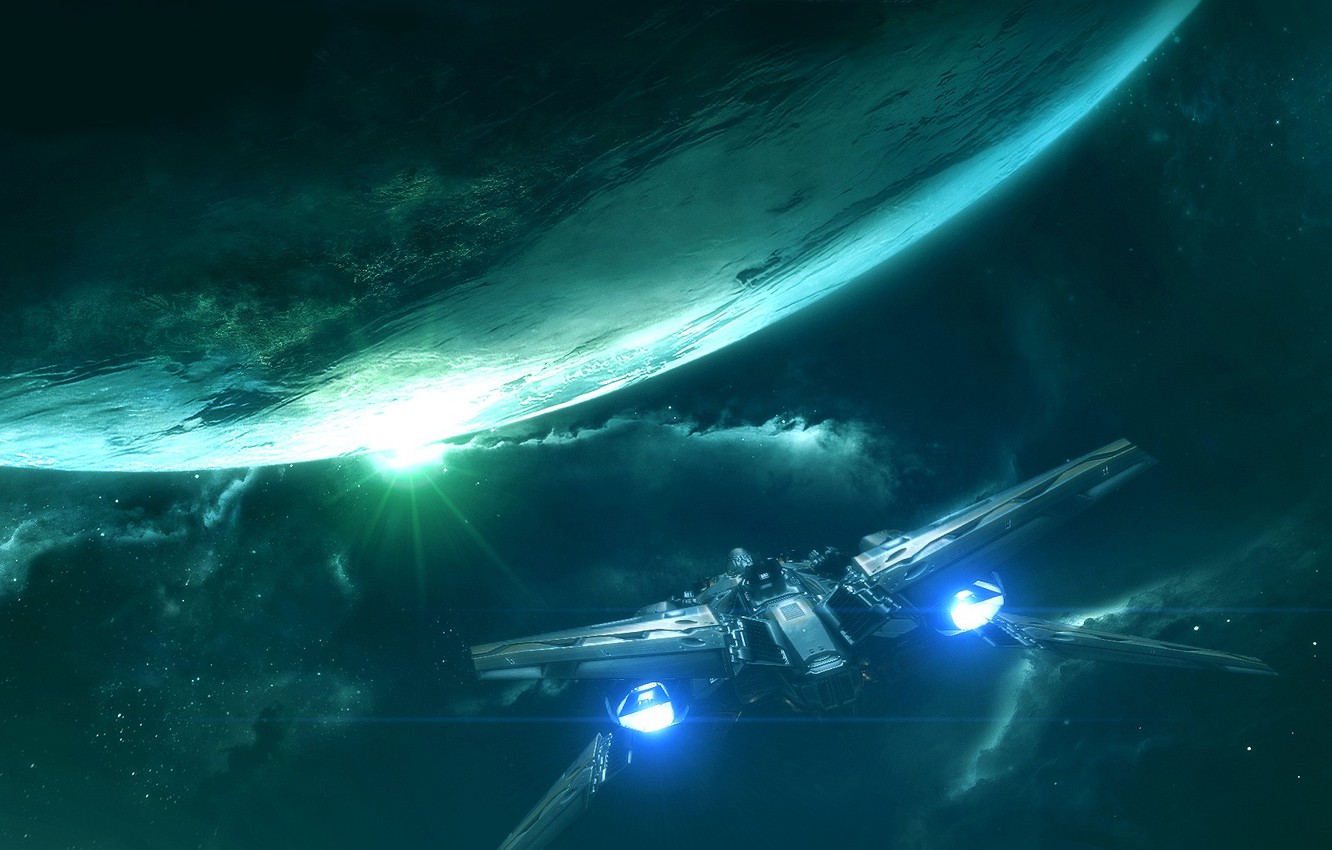 Photo Wallpaper Spaceship, Cosmos, Planet, Intelligent - Game Meridian Squad 22 - HD Wallpaper 