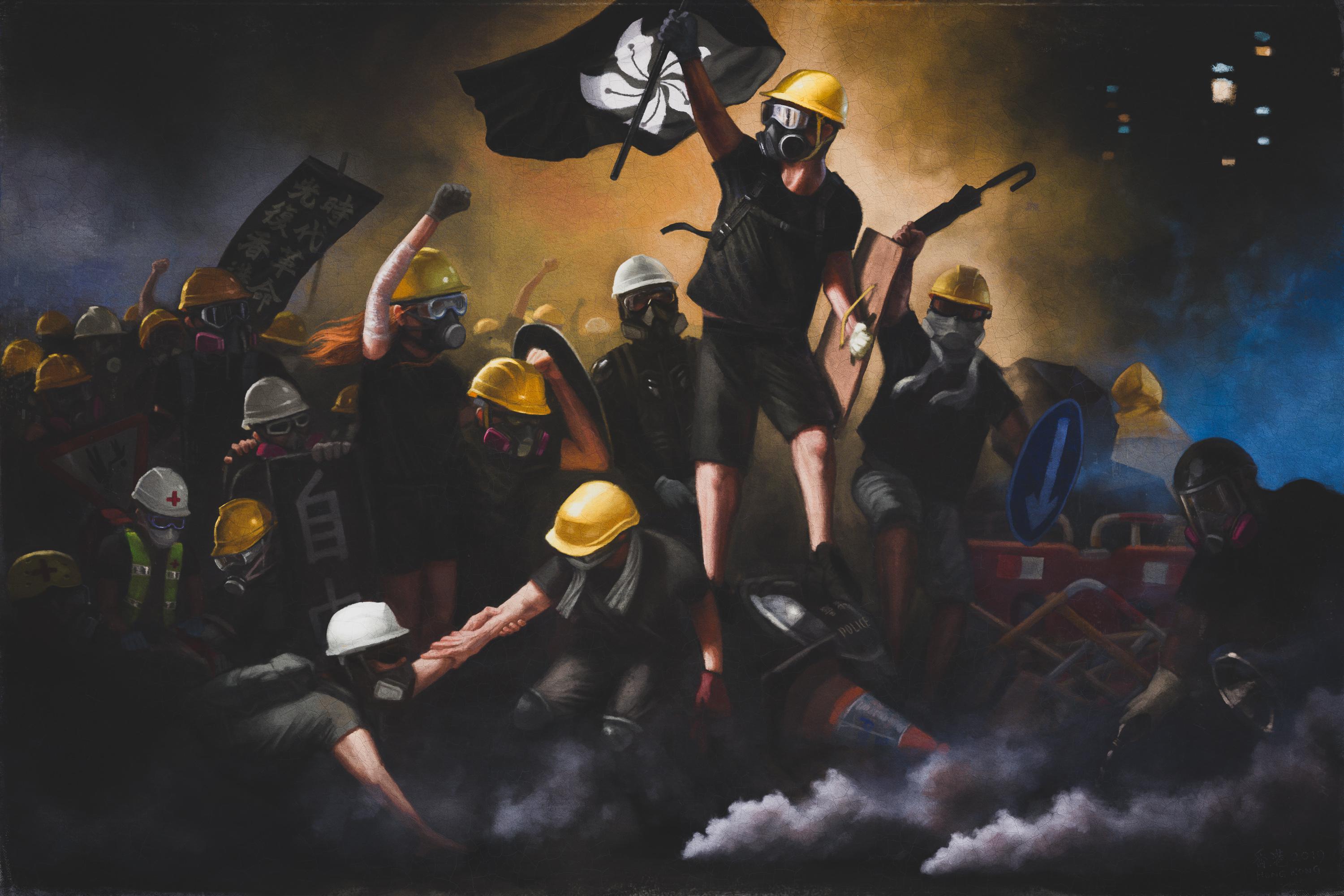 Hong Kong Protest Painting - HD Wallpaper 