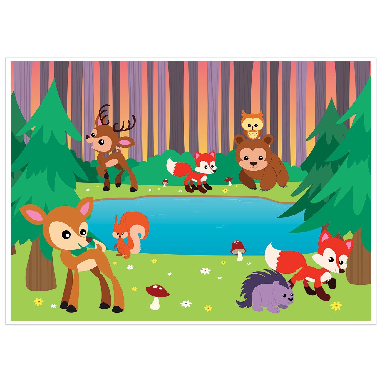 Woodland Forest Animal Background - HD Wallpaper 