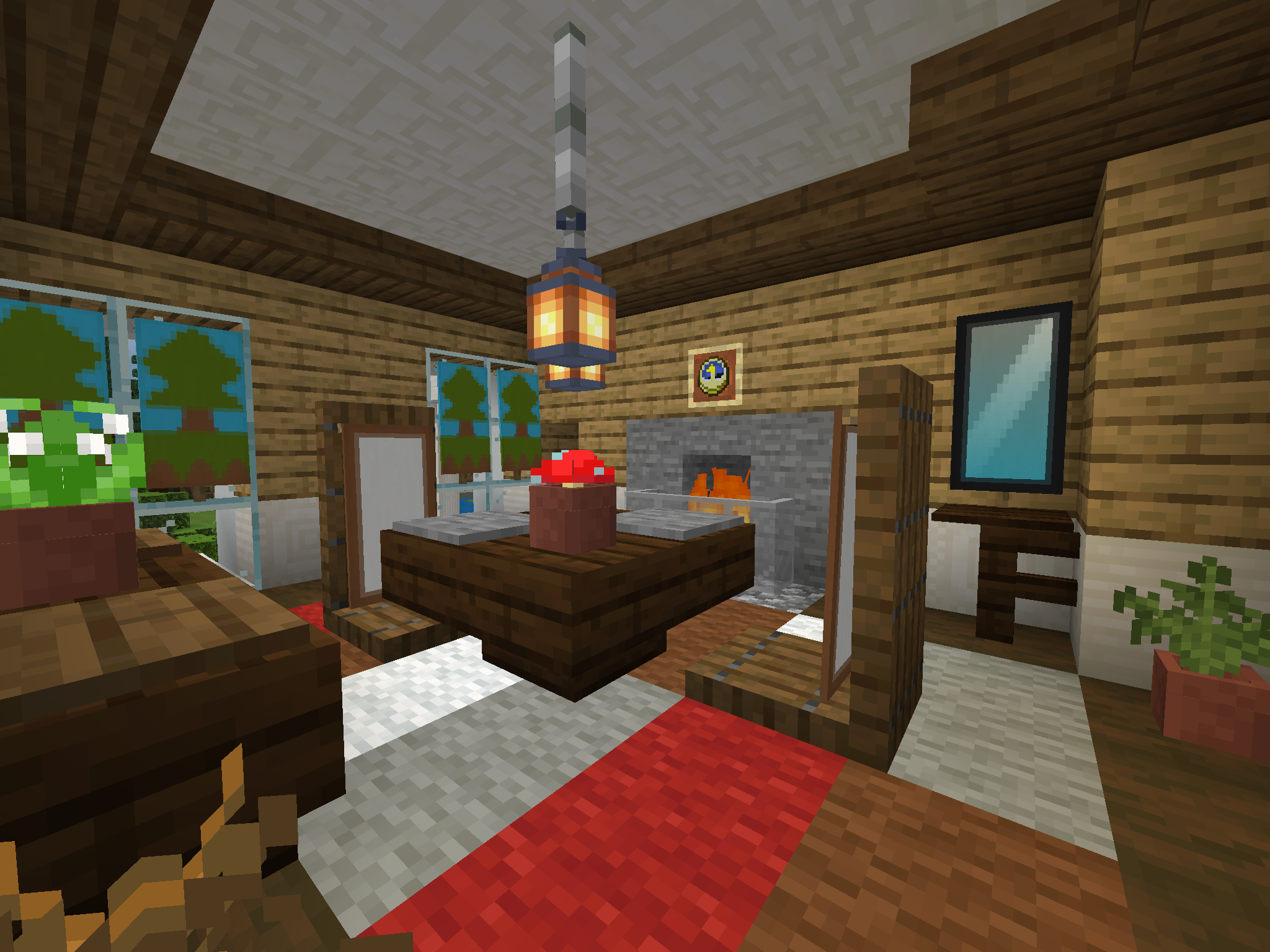 Minecraft Rustic House Interior - HD Wallpaper 