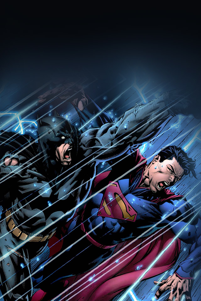 Com Apple Wallpaper Batman Superman Fight Iphone4 - Wonder Woman And Batman  Couple - 640x960 Wallpaper 