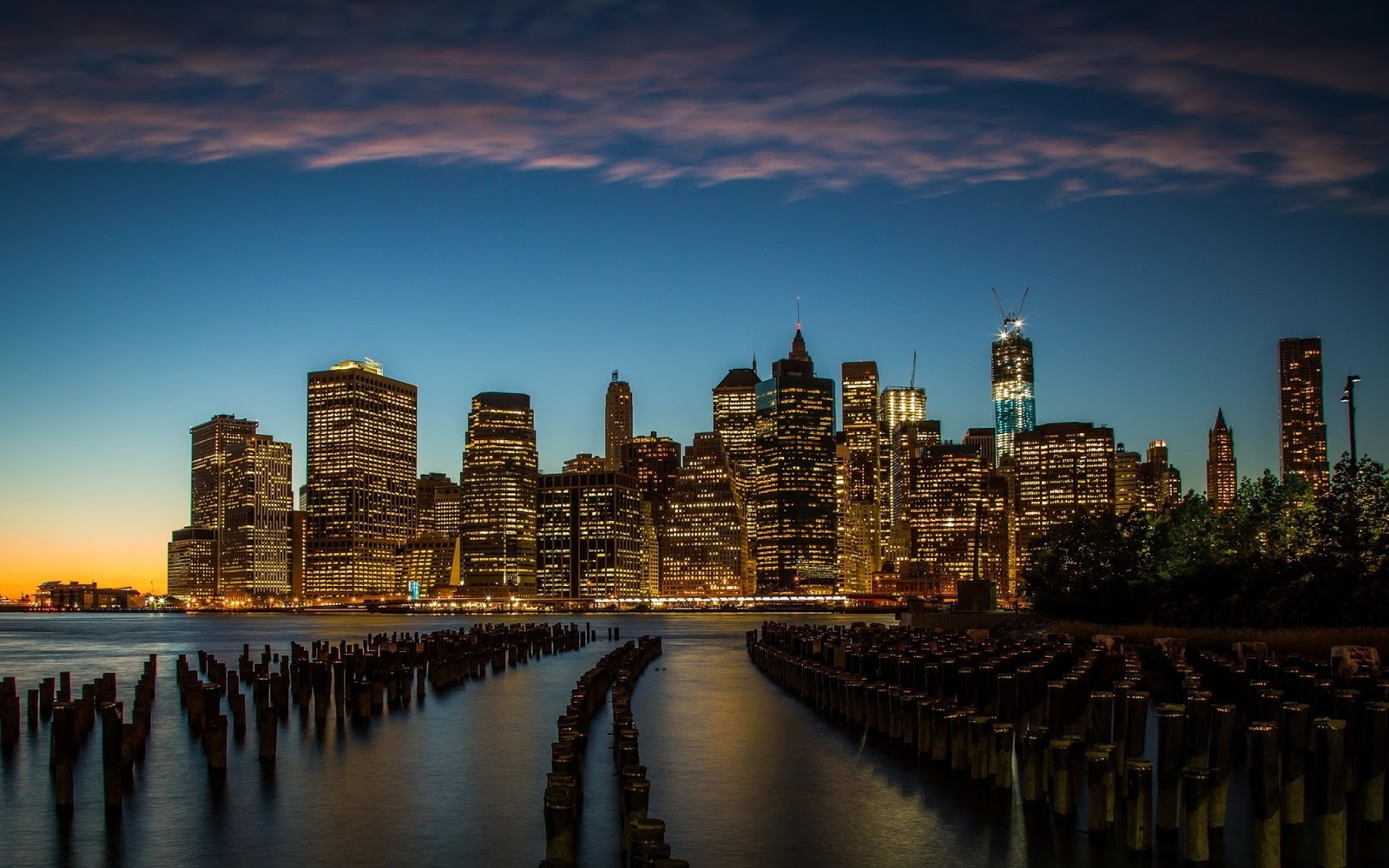 Top 50 Cool City Wallpapers - Beautiful New York Sunset - HD Wallpaper 