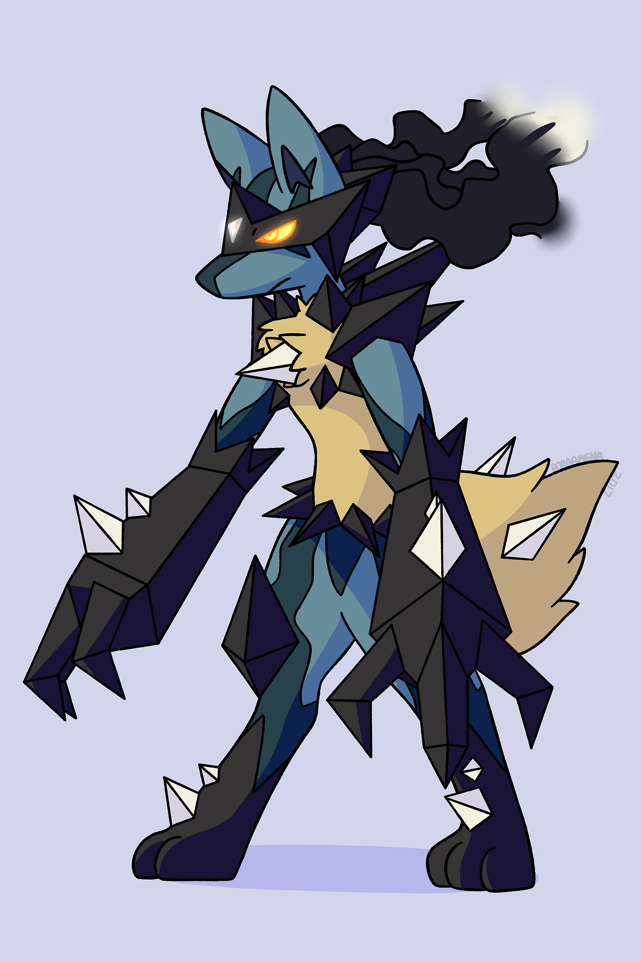 Pokemon Fusion Necrozma Lucario - HD Wallpaper 