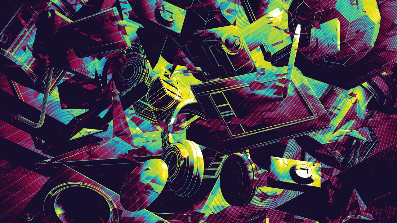 Wallpaper Items, Headphones, Camcorders, Cameras, Tablet - Abduzeedo - HD Wallpaper 