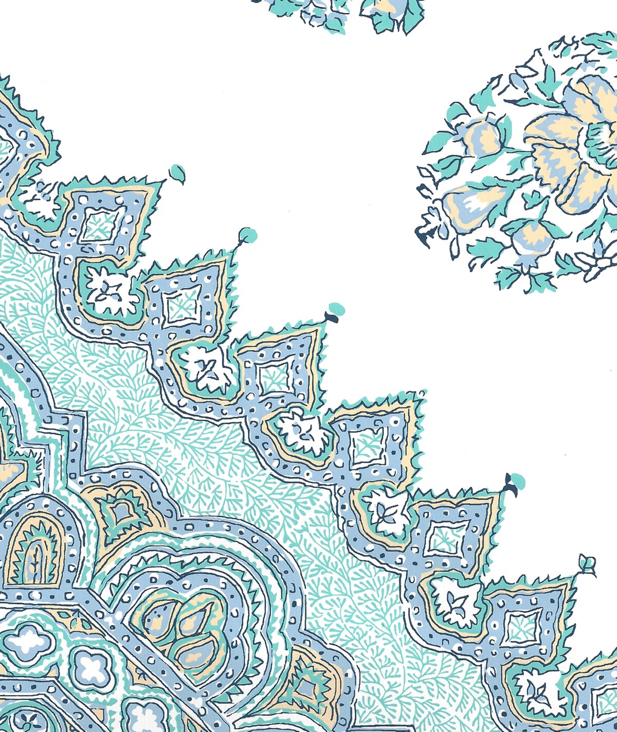 Quadrille Persepolis Wallpaper Celeste Blue On White - Persepolis Pattern - HD Wallpaper 