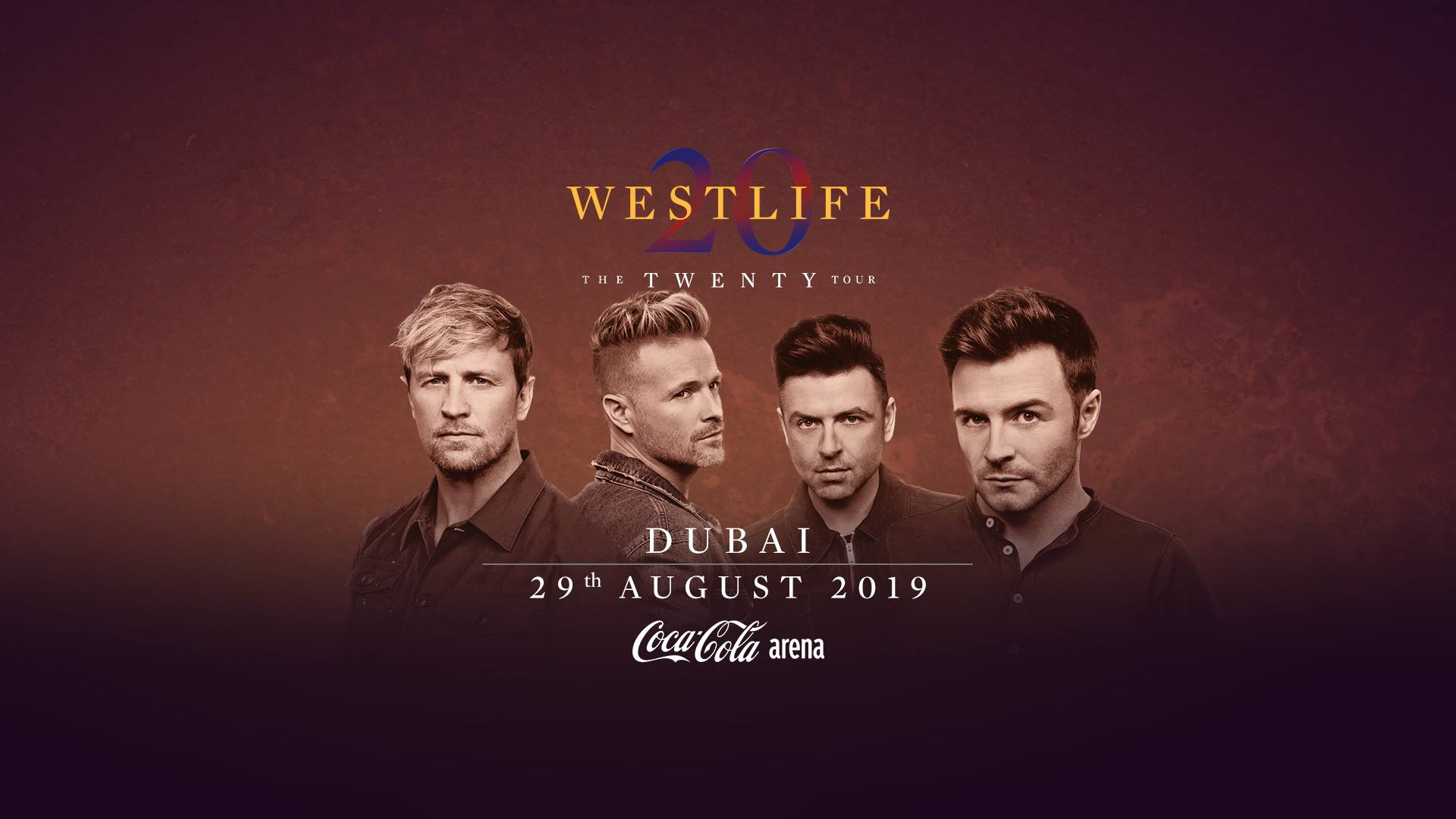 Westlife Live At Coca-cola Arena, Dubai - Westlife Twenty Tour Dates - HD Wallpaper 