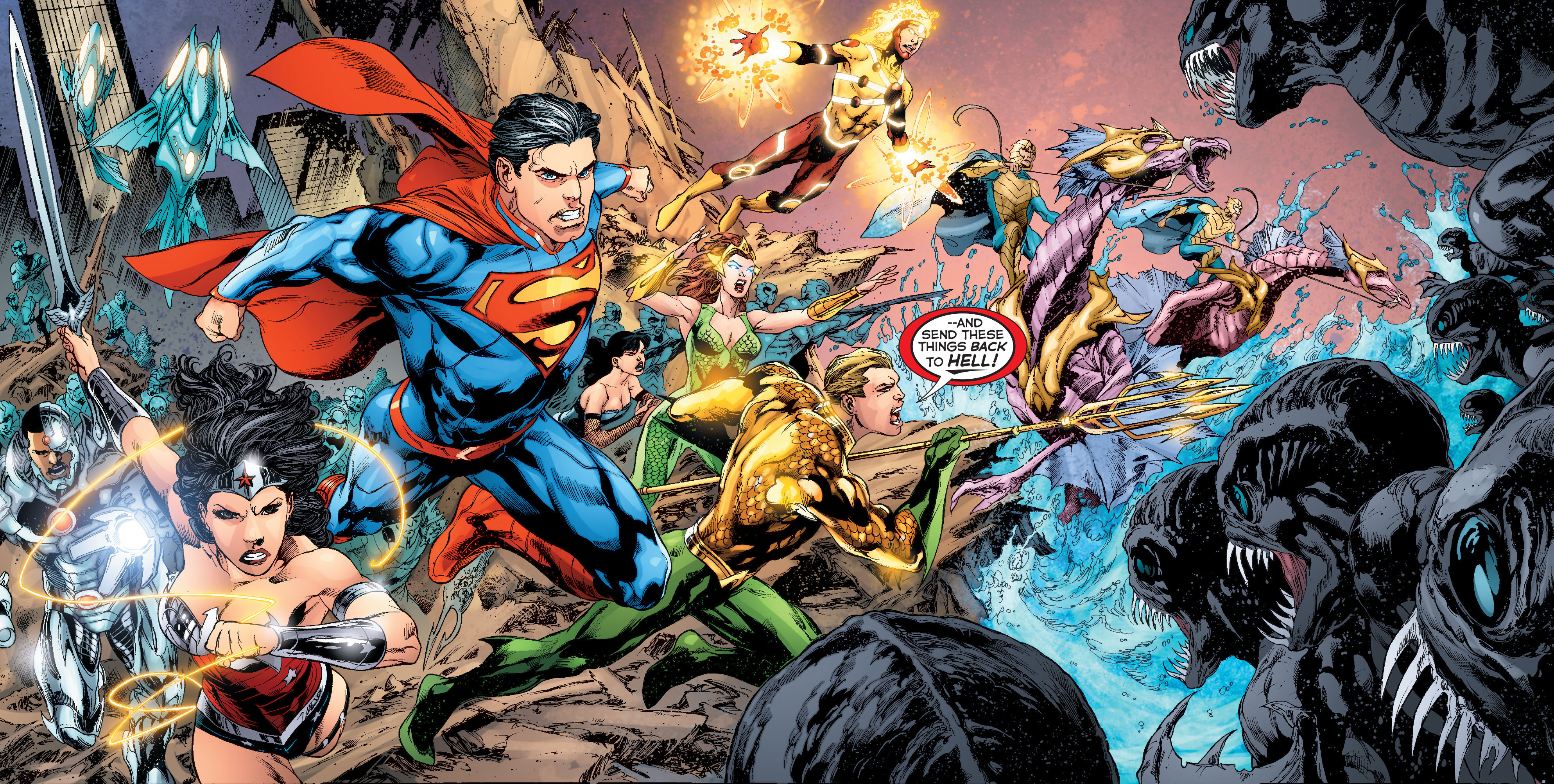 Justice League Comic Background - HD Wallpaper 