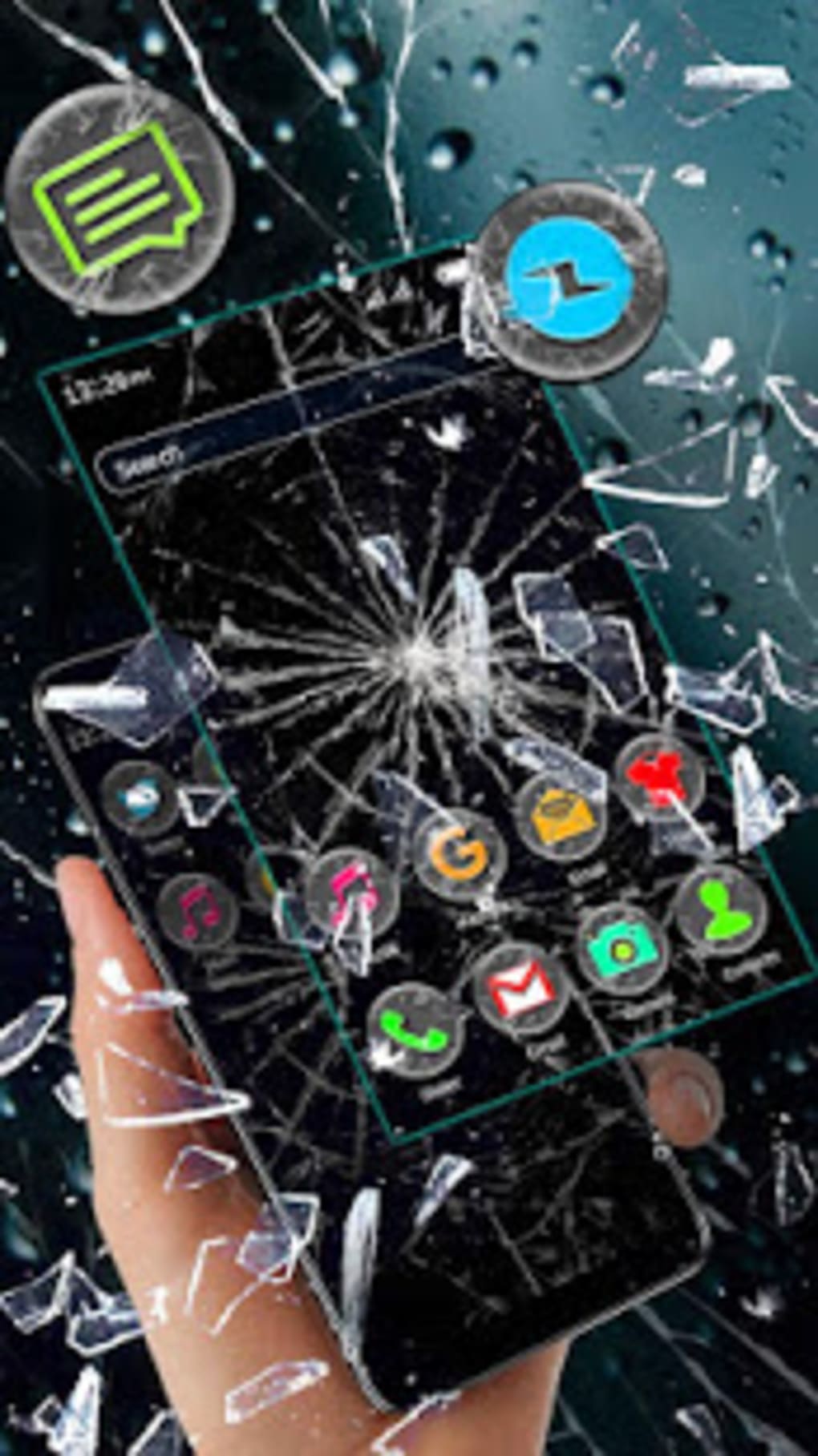 Broken Glass Hd Theme Live Wallpaper - Iphone - 1020x1817 Wallpaper -  
