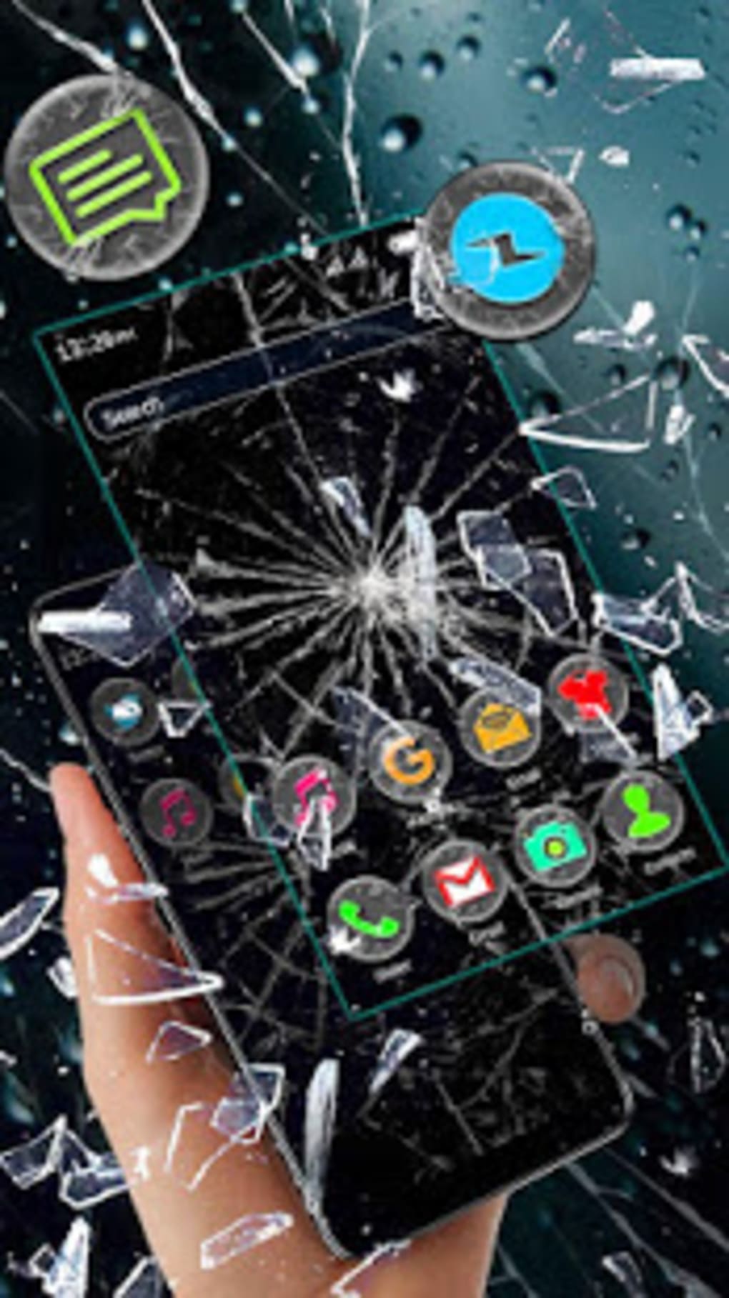 Broken Glass Hd Theme Live Wallpaper - Iphone - HD Wallpaper 