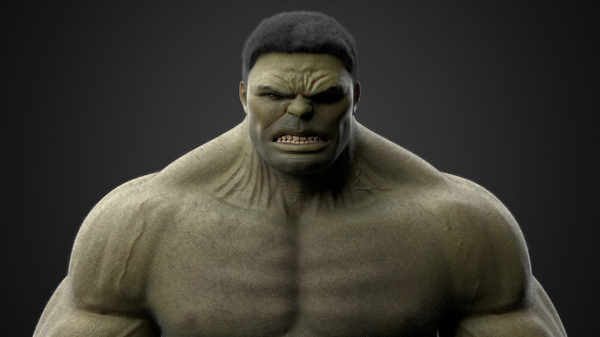 Hulk Face 3d Model - HD Wallpaper 