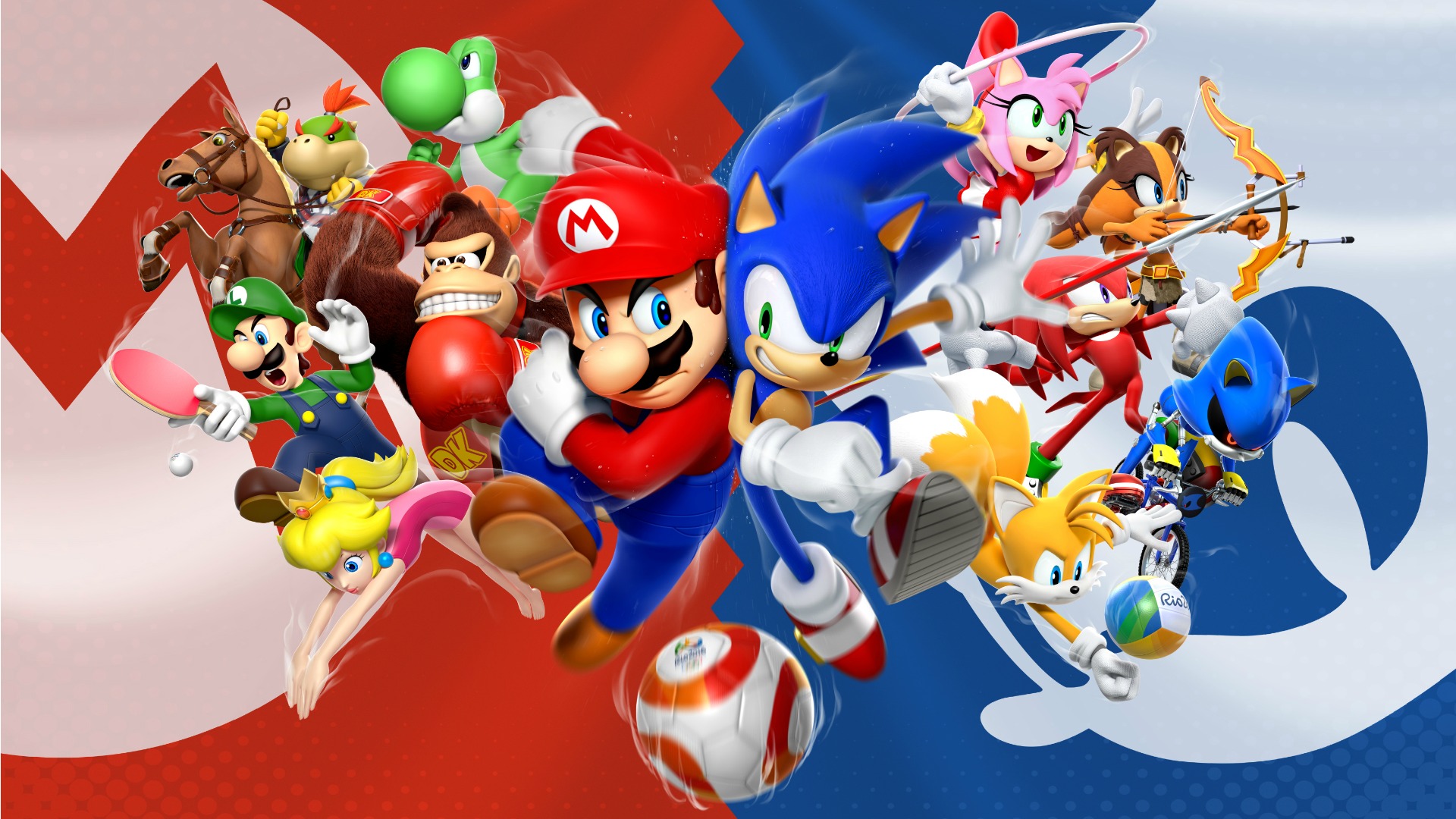 Mario Vs Sonic Background - HD Wallpaper 