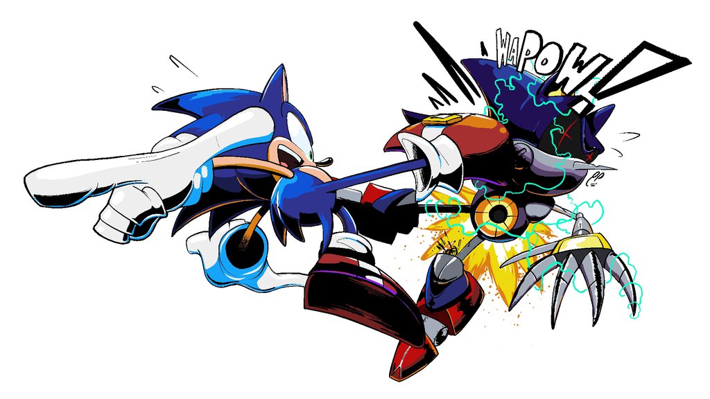 Metal Sonic Wallpaper - Metal Sonic And Sonic - HD Wallpaper 