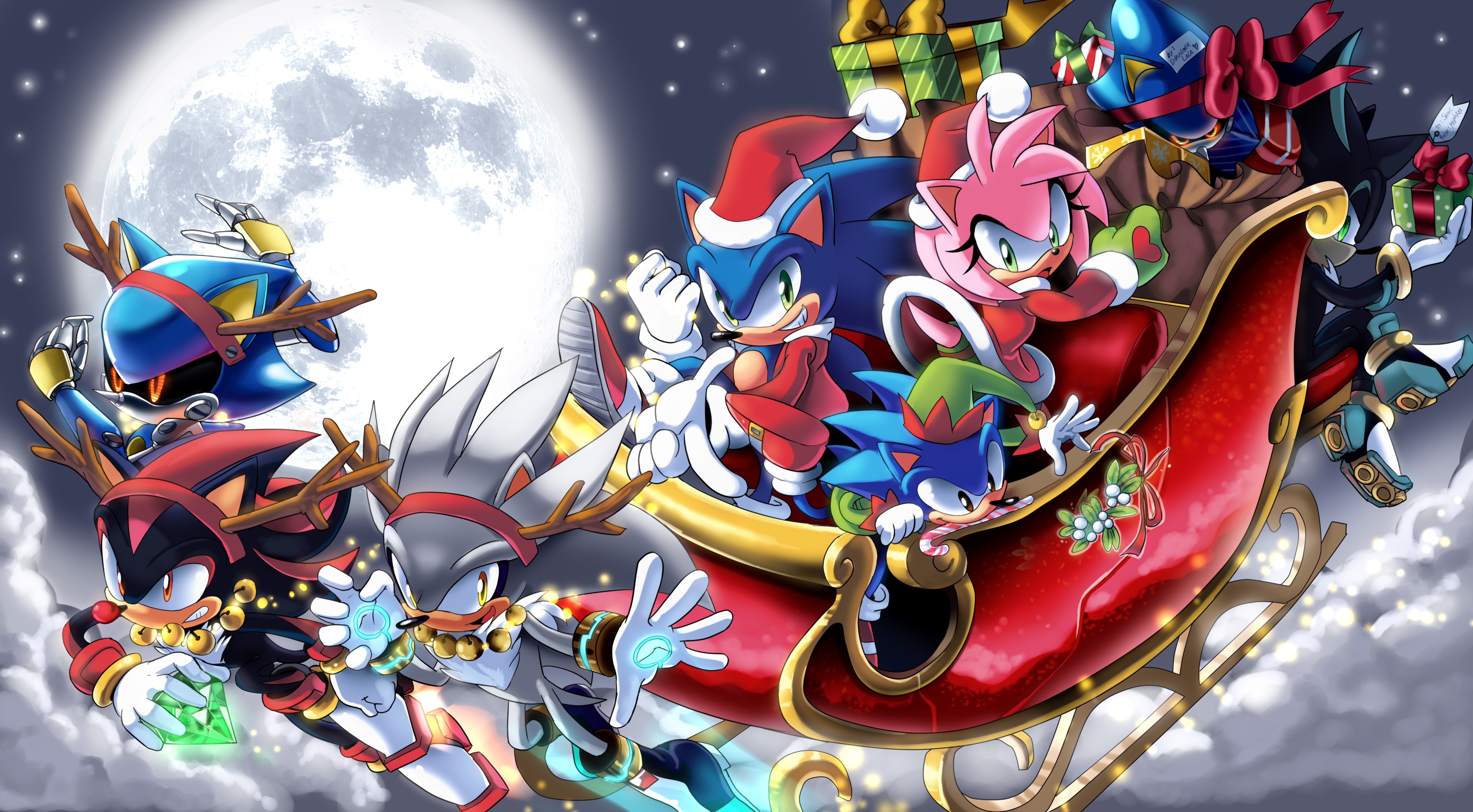 Sonic Merry Christmas - HD Wallpaper 