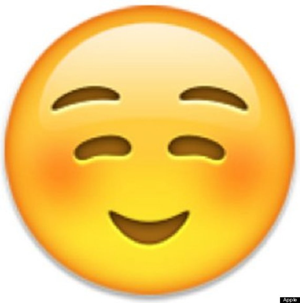 Yellow Emoticon Hd Wallpaper - Blush Emoji - HD Wallpaper 