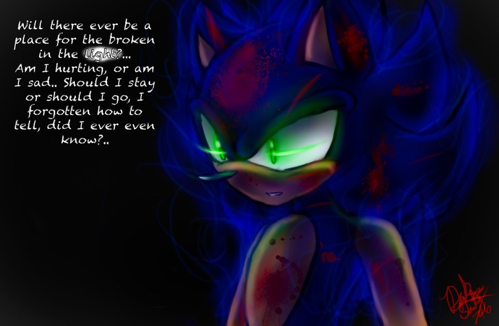 Sad Because I M Dark Sonic Agian - Dark Sonic Sad - HD Wallpaper 