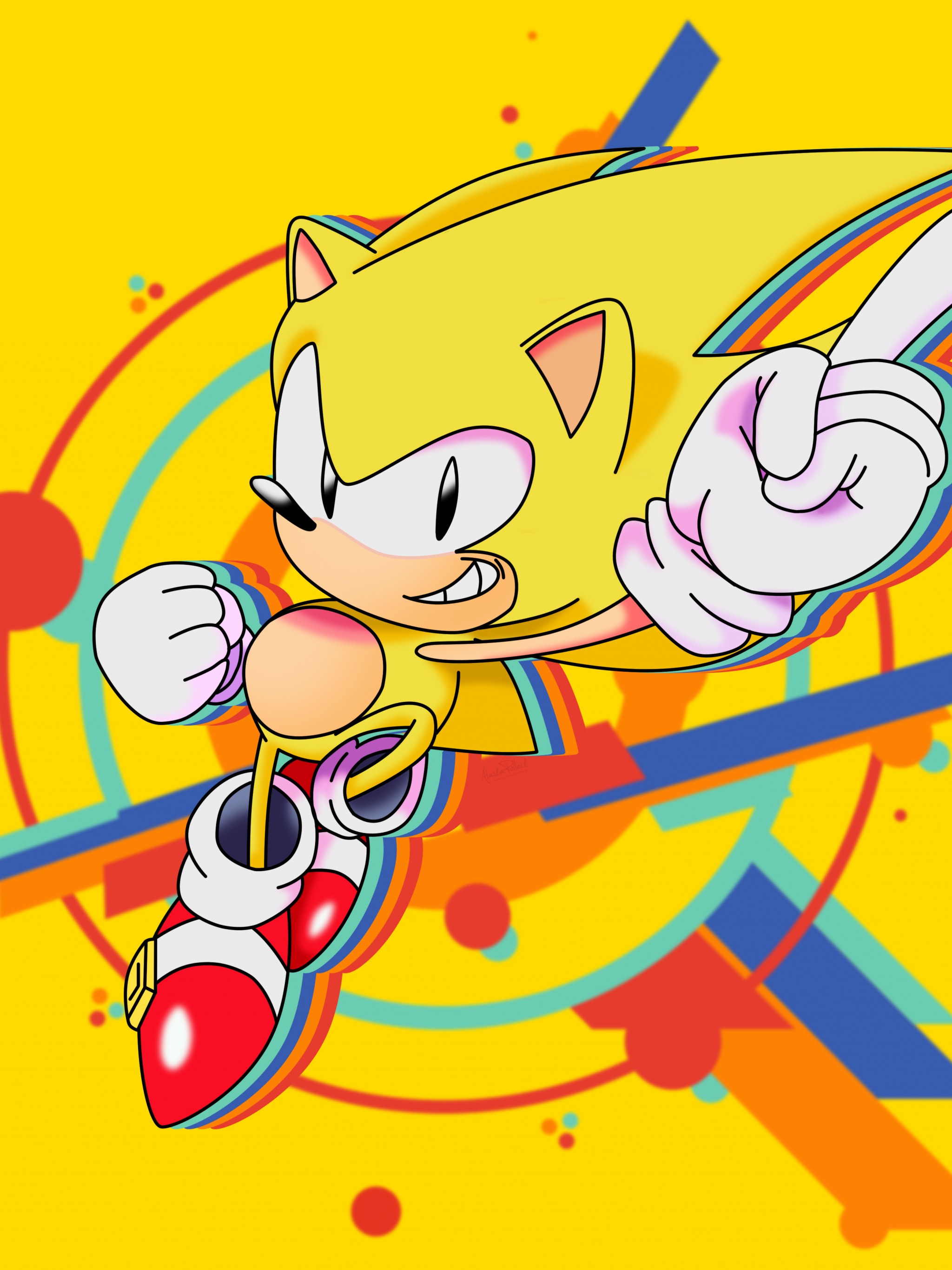 Sonic Mania Super Sonic - HD Wallpaper 