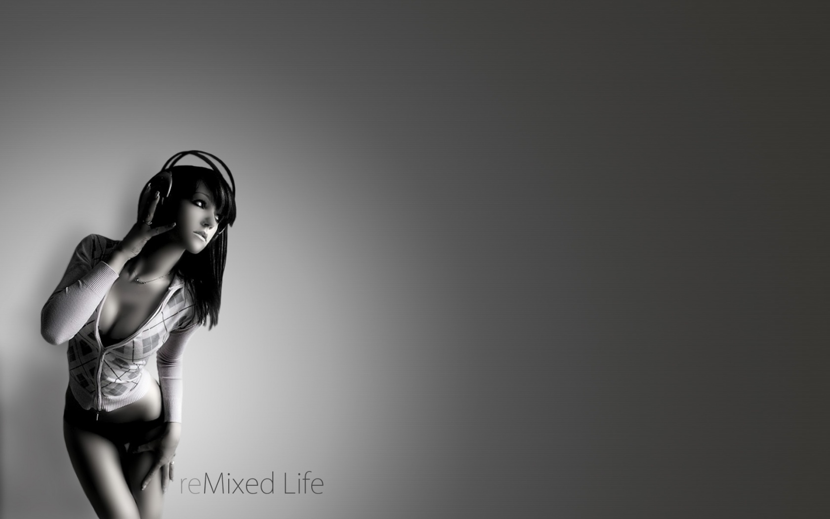 Remixed Life Hd And Wide Wallpapers - Hot Girl Listening To Music - HD Wallpaper 