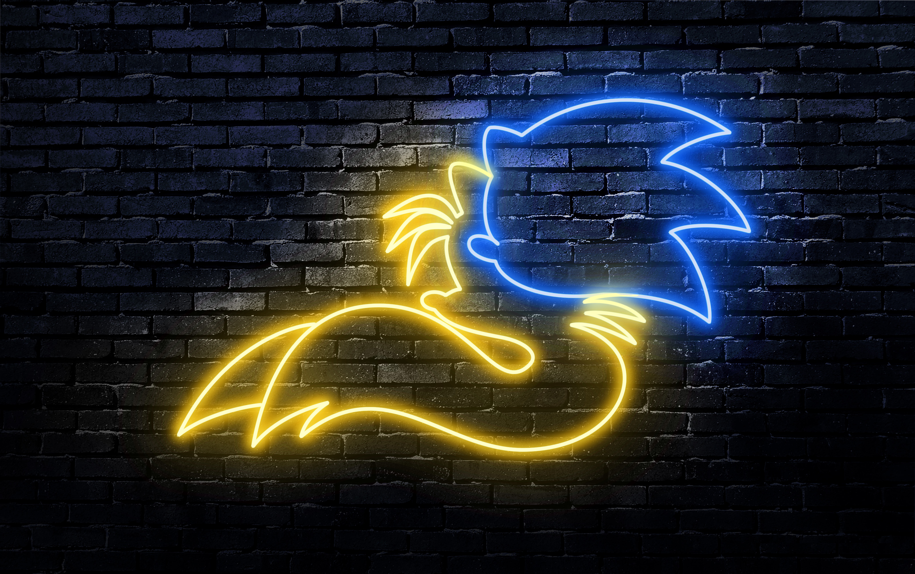 Neon Sonic - HD Wallpaper 