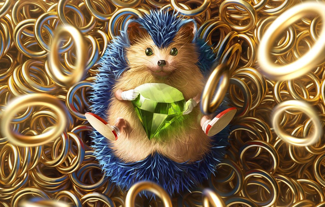 Photo Wallpaper The Game, Sonic, Art, Art, Ring, Rings, - Kidsonic The Hedgehog - HD Wallpaper 