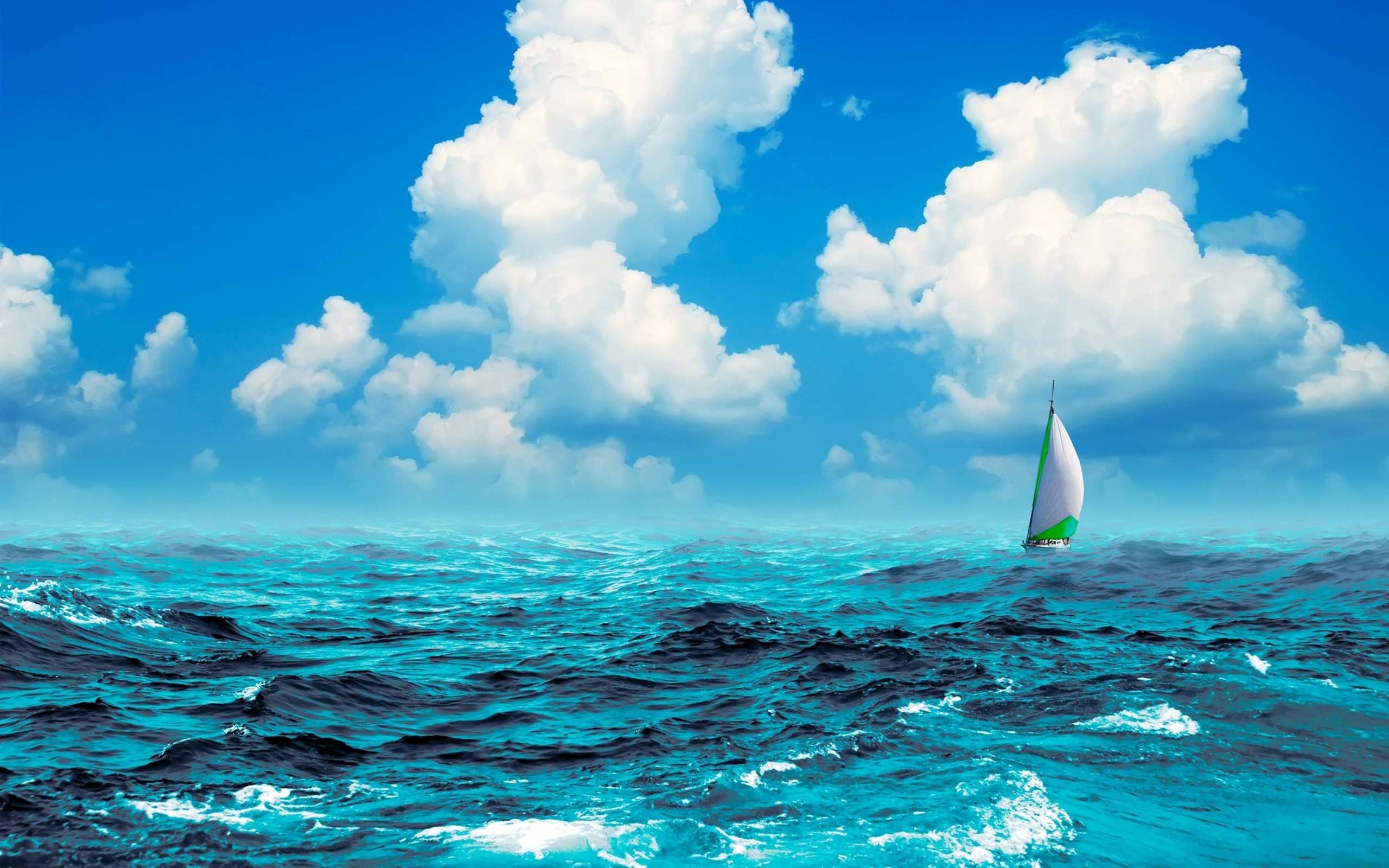 Sail, Boat, In, The, Sea, Desktop, Background, Wallpaper, - Ocean And Boat Background - HD Wallpaper 