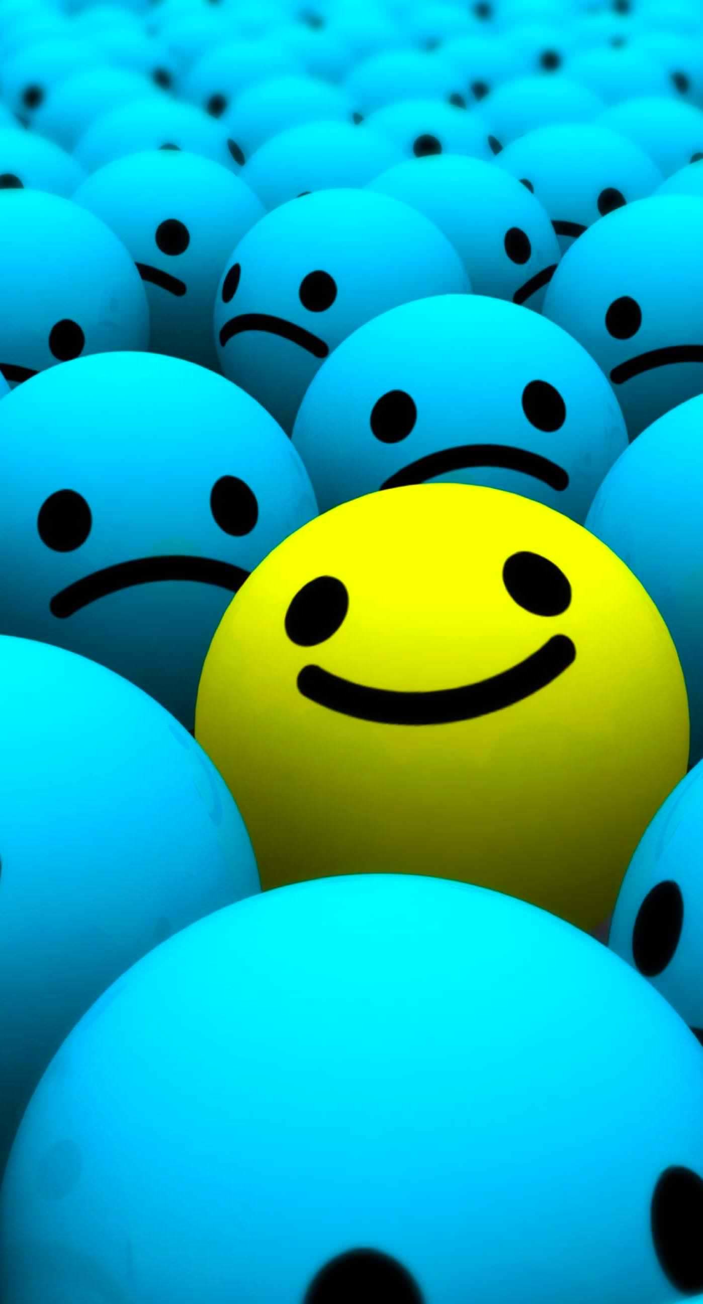 Cute Blue Yellow Smiley Balls 
 Data-src - 3d Smiley Wallpaper Download - HD Wallpaper 