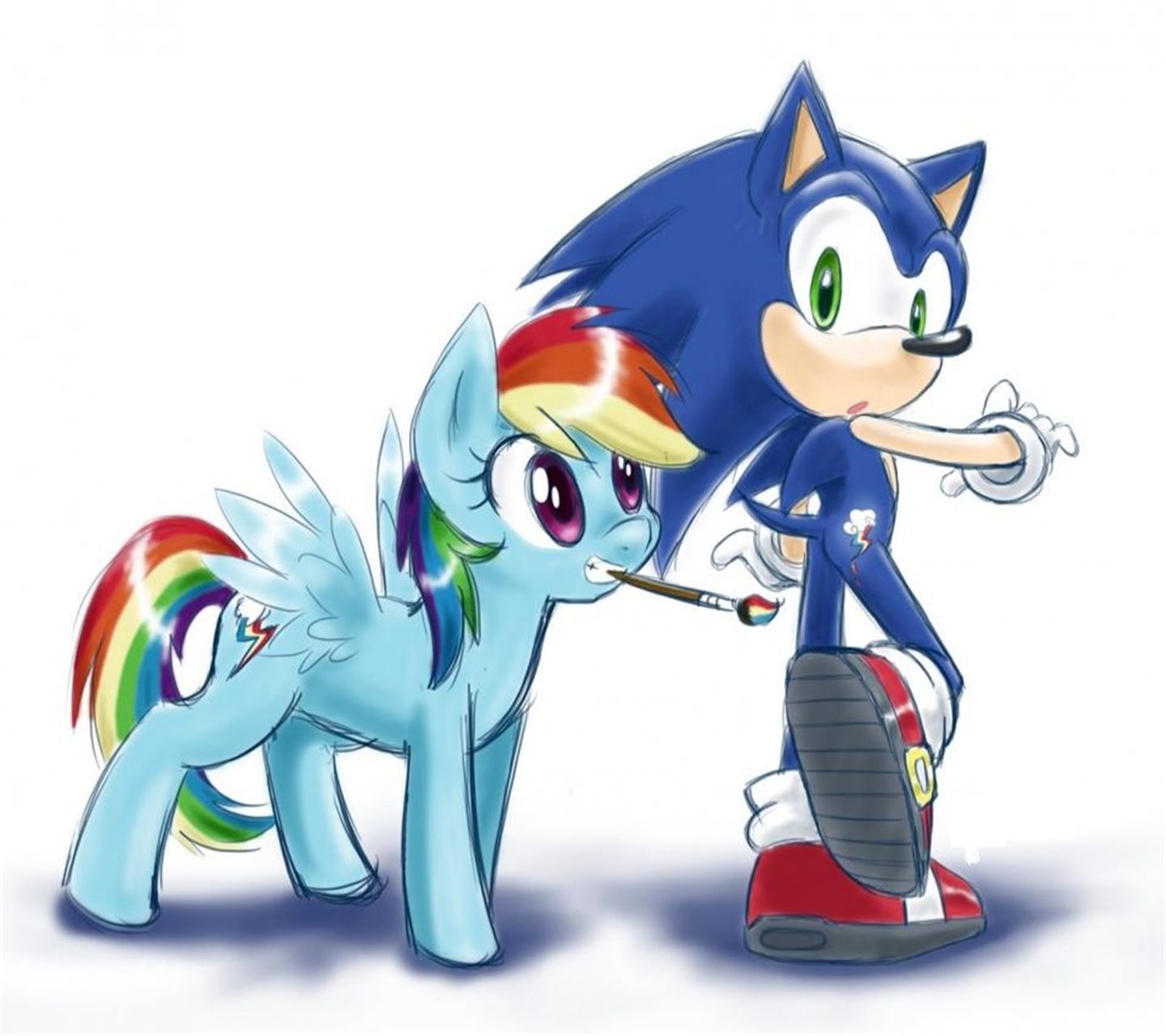 Sonic The Hedgehog X Rainbow Dash - HD Wallpaper 