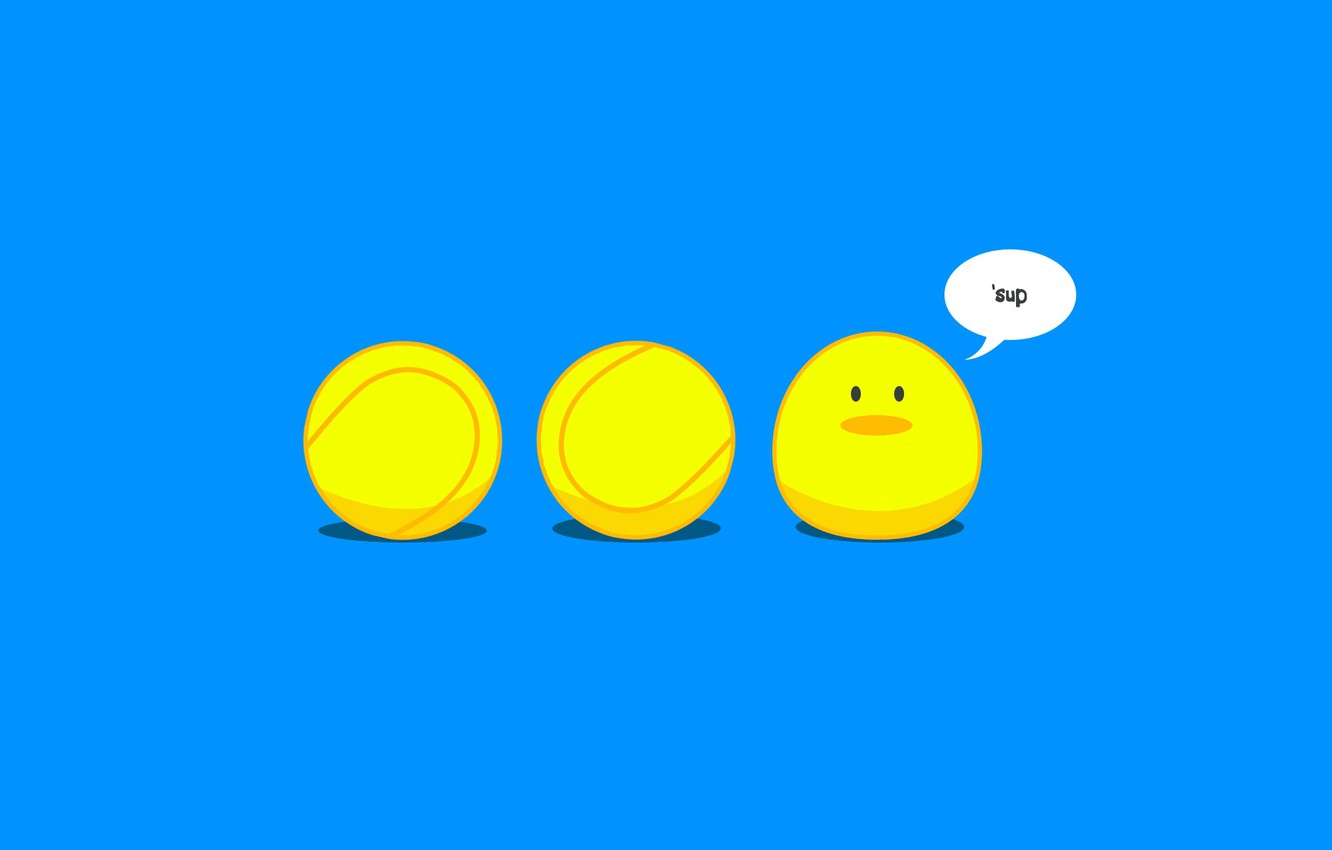 Photo Wallpaper Balls, The Ball, Chicken, Tennis, Wasup, - Desktop Background Tennis Minimalist - HD Wallpaper 