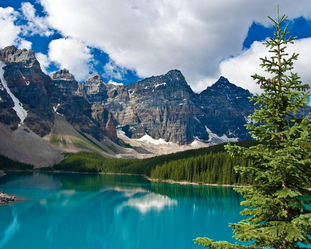 Lake Near Mountain Hd - Moraine Lake - HD Wallpaper 