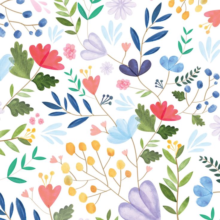 Tiled Desktop Wallpaper Group - Tile Watercolour Flower Desktop Background - HD Wallpaper 