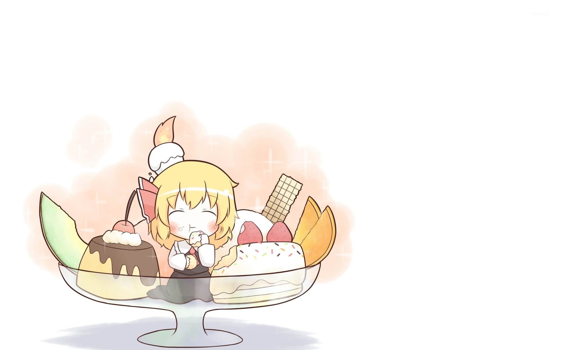 Anime Girl Eating Ice Cream - 1920x1200 Wallpaper Anime Girl Eating Ice Cream - 1920x1200 Wallpaper
