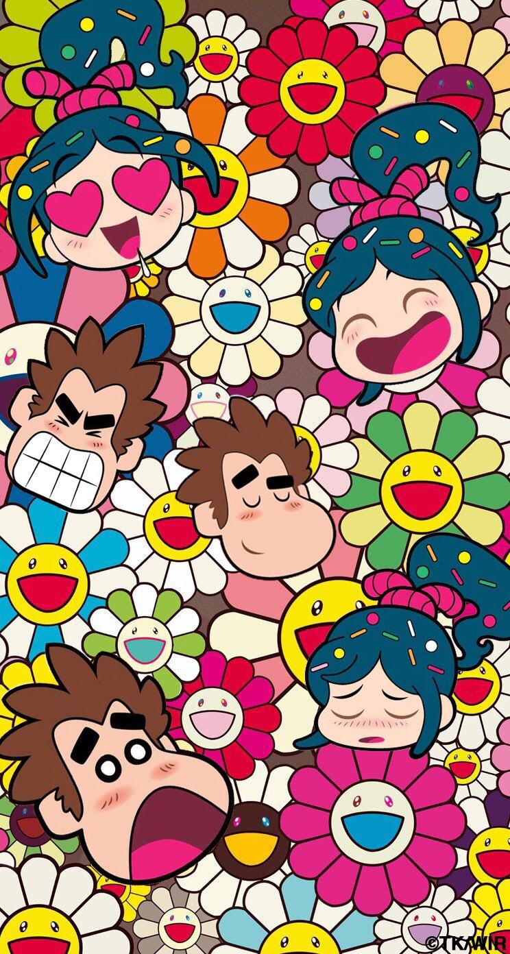 Takashi Murakami Flower Iphone 744x1392 Wallpaper Teahub Io