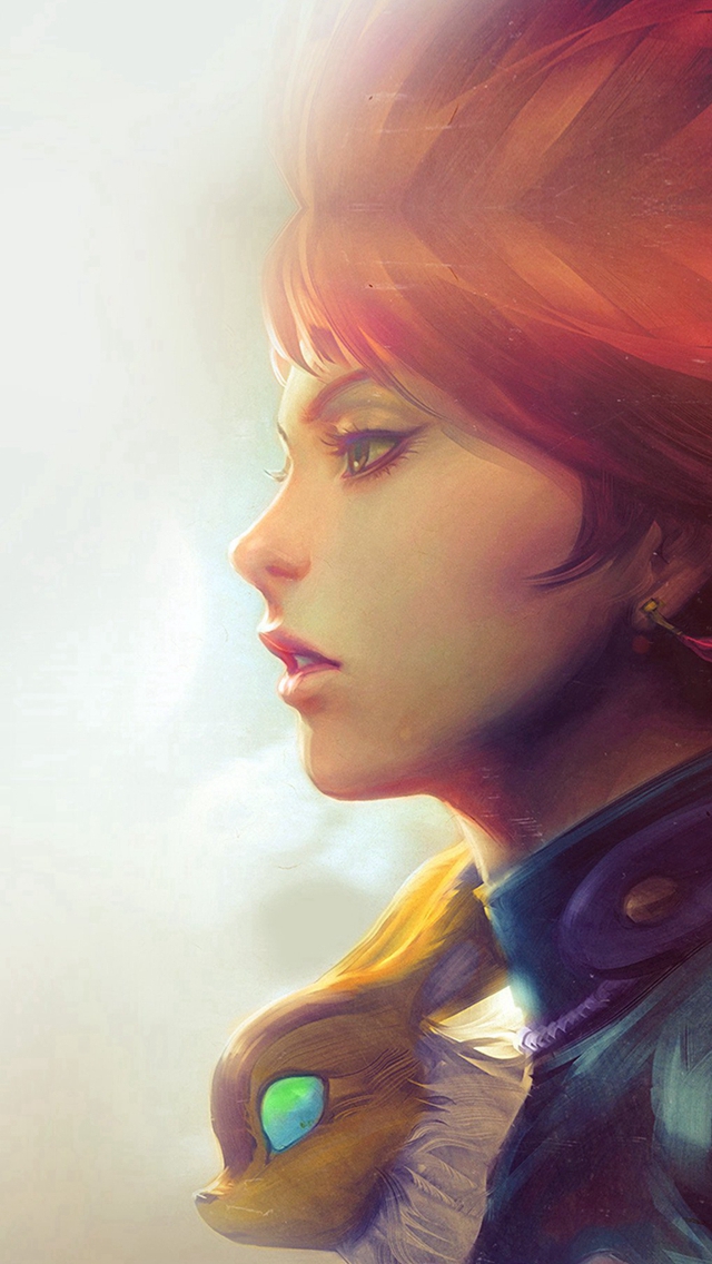 Girl Illust Anime Art Paint Fly Red Hair Flare Iphone - Nausicaa Fan Art - HD Wallpaper 