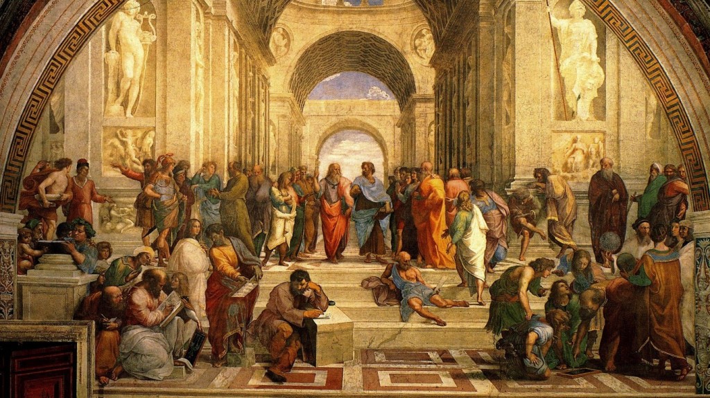 Famous Paintings Of The Renaissance Wallpaper - School Of Athens Hd -  1024x575 Wallpaper 
