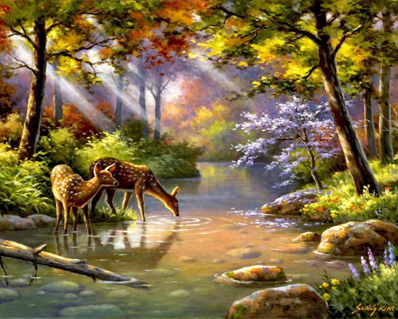 Best Paintings Of Nature - HD Wallpaper 