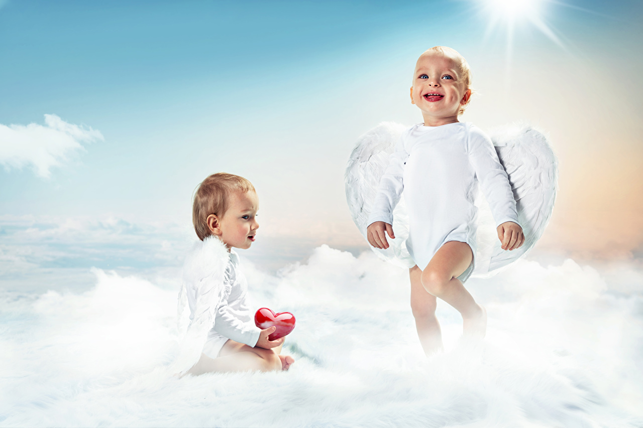 Two Baby Angels In The Sky 1280x853 Wallpaper teahub.io
