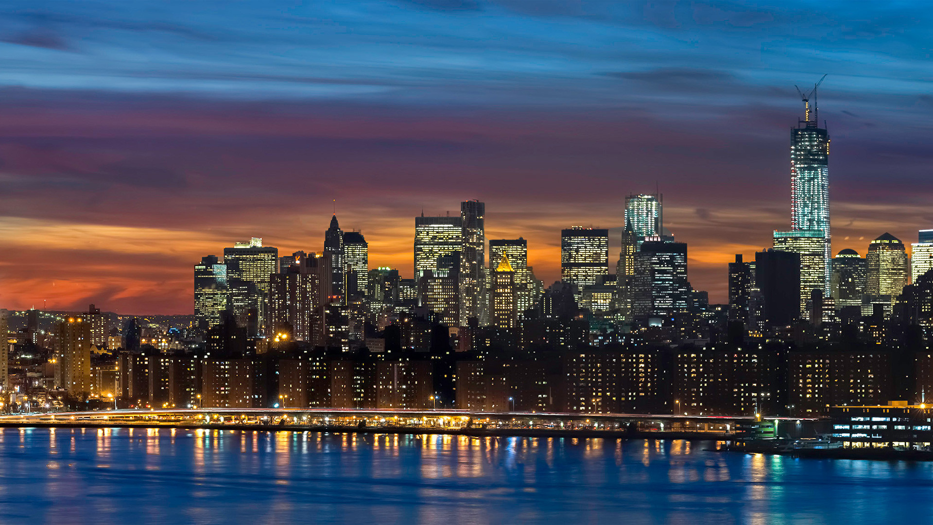 1920x1080, Manhattan Skyline New York Panorama Wallpaper - Skyline New York Hd - HD Wallpaper 