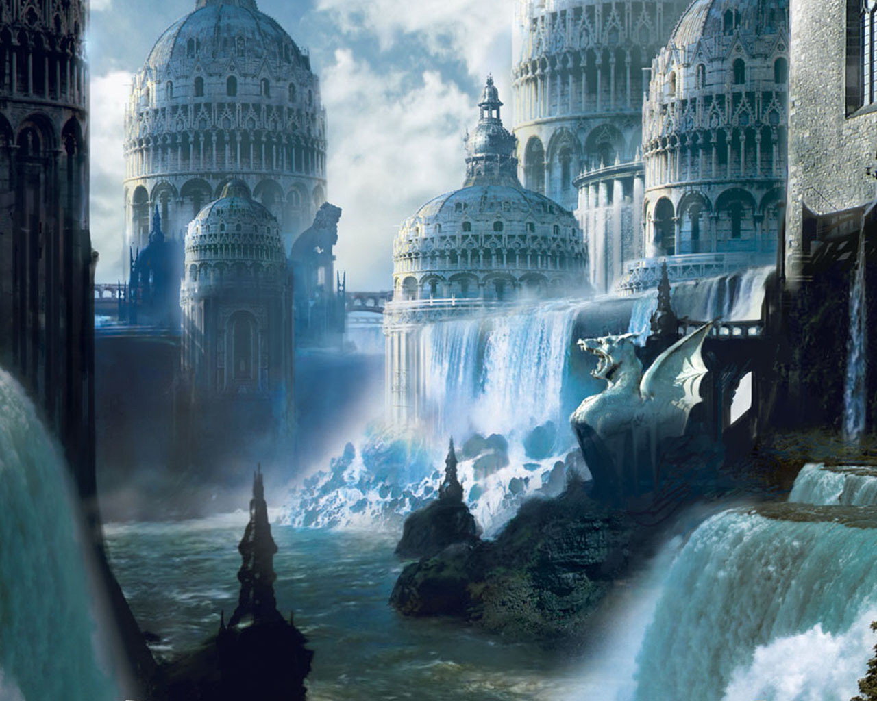 The Gathering Free Wallpaper Id - Fantasy Cities - HD Wallpaper 
