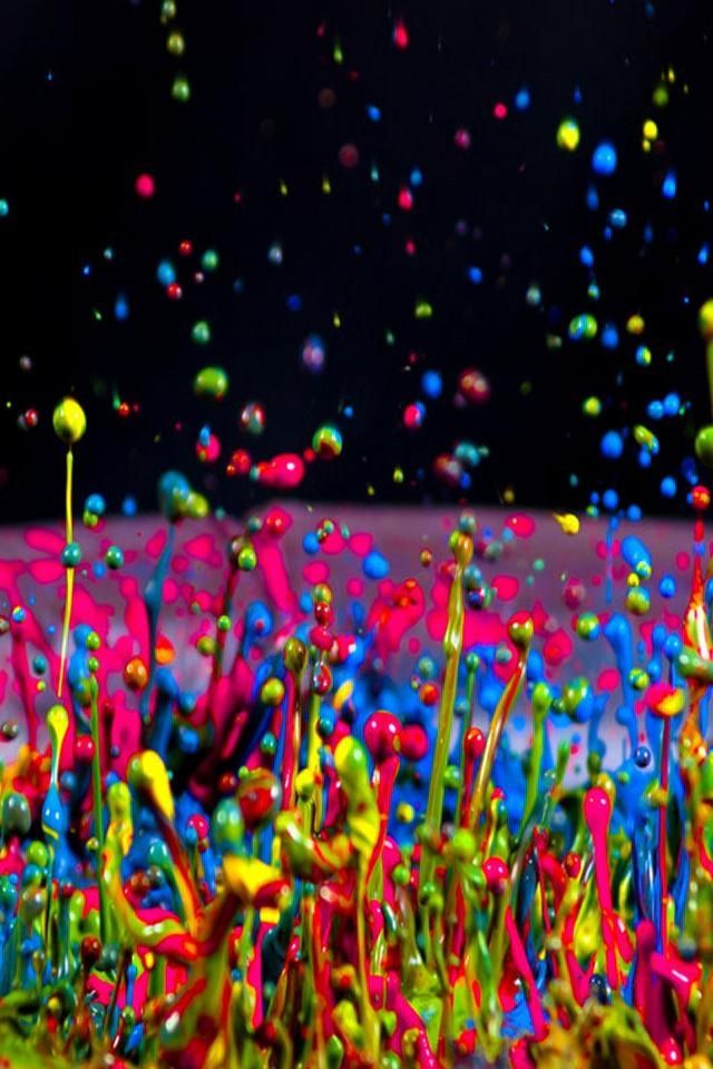 Glow In The Dark Paint Splatter - HD Wallpaper 
