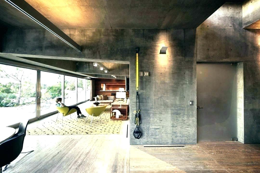 Interior Cinder Block Wall Covering Interior Cinder - Modern House With Concrete Walls - HD Wallpaper 